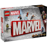 Lego Supervaroņi Marvel logo un minifigūriņas
