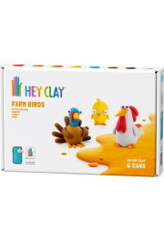 Hey Clay Modelēšanas māls 6 gab: Lauku putni Selection 2