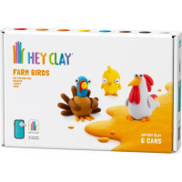 Hey Clay Modelēšanas māls 6 gab: Lauku putni Selection 2