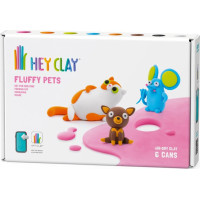 Hey Clay Māla modelīns pūkaini dzīvnieki 6 gab.