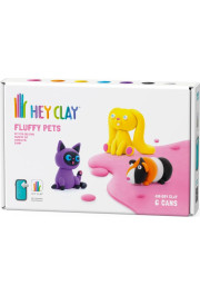 Hey Clay Modelēšanas māls 6 gab: Pūkainu dzīvnieku izlase