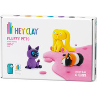 Hey Clay Modelēšanas māls 6 gab: Pūkainu dzīvnieku izlase