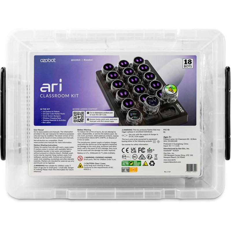 Ozobot Ari klases komplekts 18 gab.