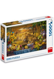 Dino Puzle 1000 gabaliņi: Lauvas atdzīvojas