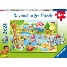 Ravensburger Puzzle 2x24 pc Peldēšana pie ezera