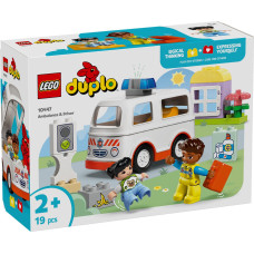 Lego DUPLO ātrās palīdzības mašīna un autovadītājs