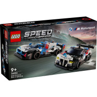 Lego Ātruma čempioni BMW M4 GT3 un BMW M Hybrid V8 sacīkšu automašīnas