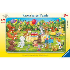Ravensburger Rāmis Puzzle 15 gabaliņi: Dzīvnieki' Dzimšanas diena