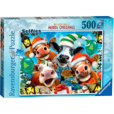 Ravensburger Puzzle 500 pcs Priecīgus Ziemassvētku dzīvniekus
