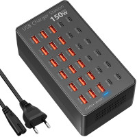TTS USB uzlādes stacija 150 W ar 30 USB-C un USB-A pieslēgvietām