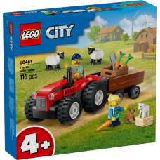 Lego Pilsētas sarkanais lauksaimniecības traktors ar piekabi un aitām
