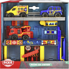 Dickie Toys Avārijas dienestu stacija un transportlīdzekļu rotaļu komplekts