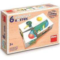 Dino 6 gab. koka klucīšu soma 6 gab. soma 6 gab Duckling