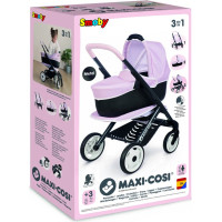 Smoby Maxi-Cosi 3-in-1 komplekts leļļu ratiņiem - rozā krāsā