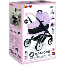 Smoby Maxi-Cosi 3-in-1 komplekts leļļu ratiņiem - rozā krāsā