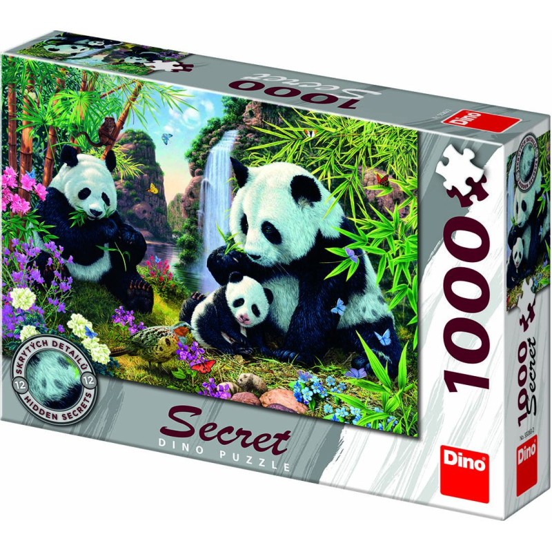 Dino Slepenā puzle 1000 gabalu Pandas