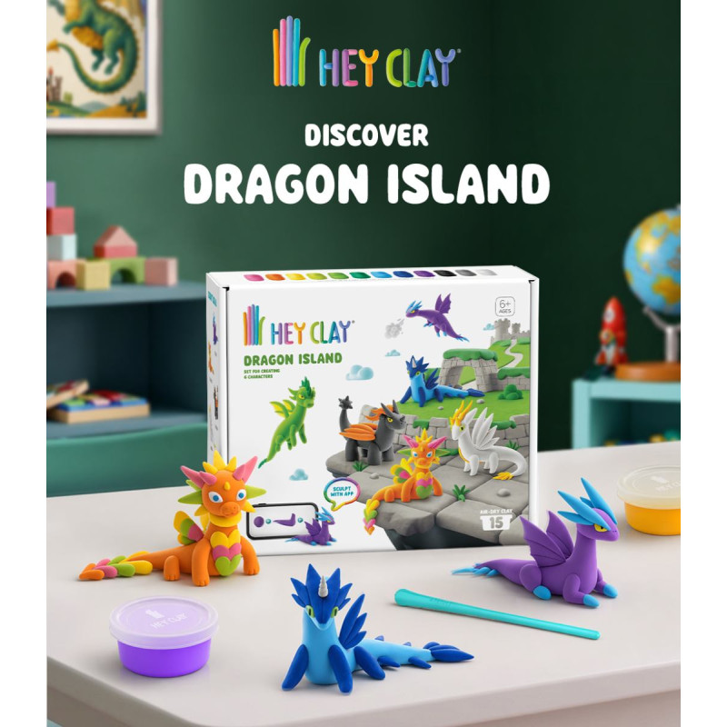 Hey Clay Modelēšanas māls, 15 gab.: „Pūķu sala“