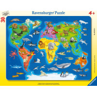 Ravensburger Rāmīšu puzle 30 gab Pasaules dzīvnieki
