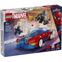 Lego Super varoņi Spider-Man sacīkšu automašīna un Venom Green Goblin