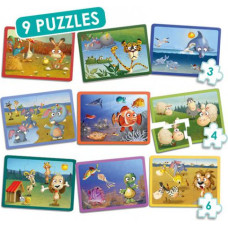 9 dzīvnieku puzles