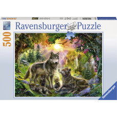 Ravensburger puzle 500.gab. Vilku ģimene