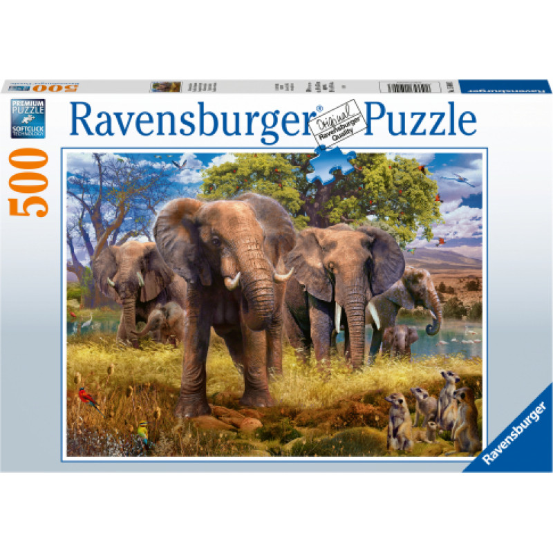 Ravensburger puzle 500.gab. Ziloņu ģimene