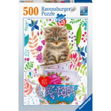 Ravensburger  puzle Kaķēns krūzē, 500 gab.