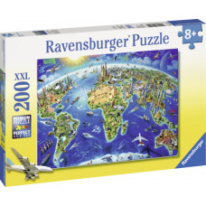 Ravensburger pusle 200 XXL tk Maamärkide kaart