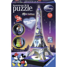Ravensburger 3D pusle Disney Eiffeli torn pimedas helenduv