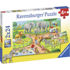 Ravensburger pusle 2x24 tk Päev loomaaias